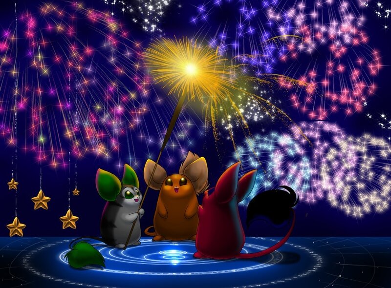 Pokémon watching fireworks