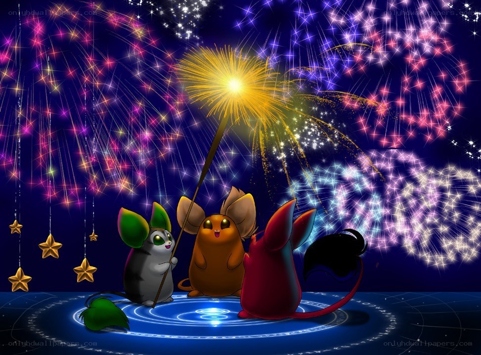 Pokémon watching fireworks
