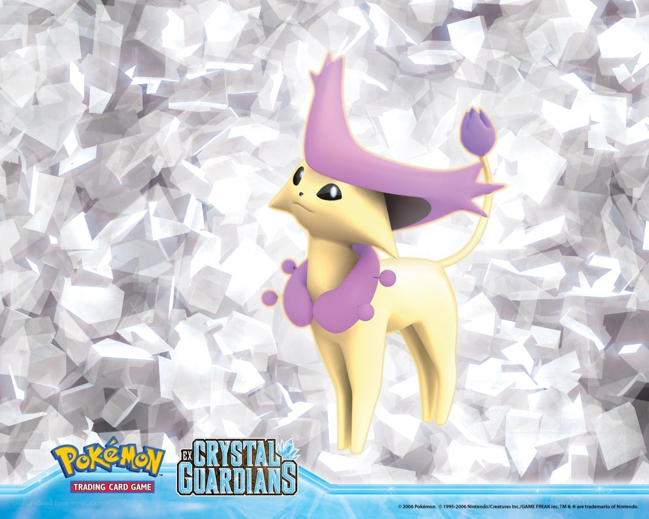 Pokémon with crystal background