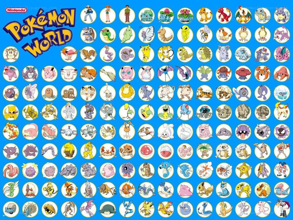 Pokémon World character grid