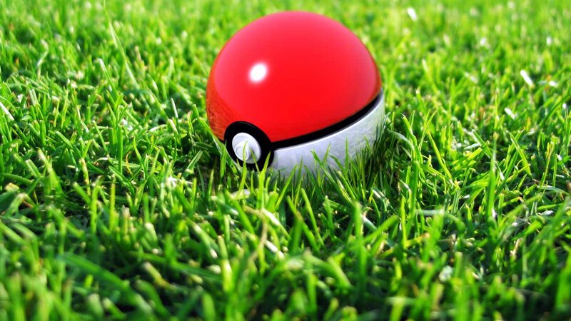 Pokeball on Grass — Green