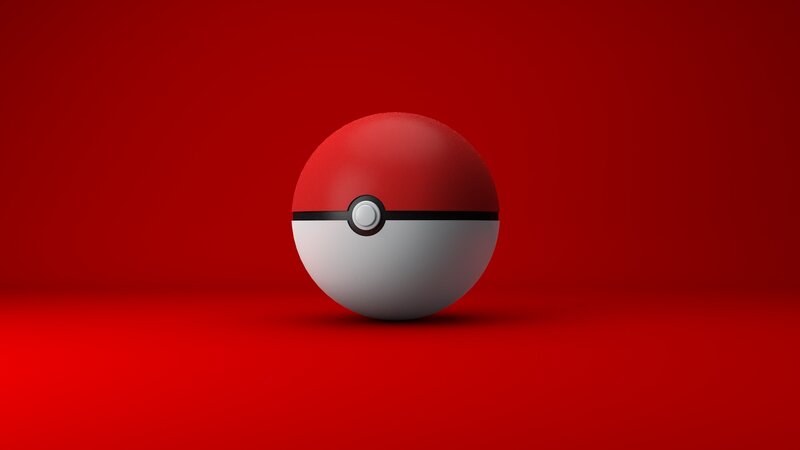 Pokeball on Red Surface