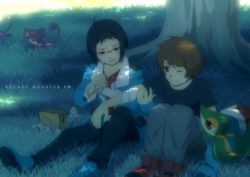 Pokemon BW characters in forest