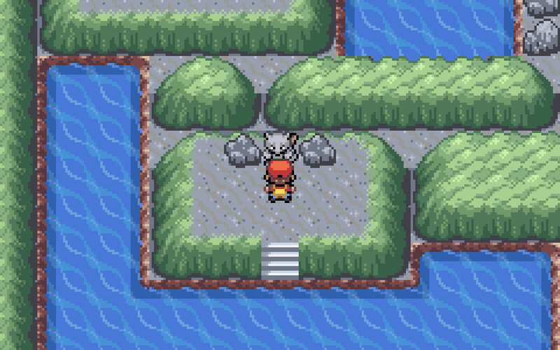 Pokemon character in a pixel art scene