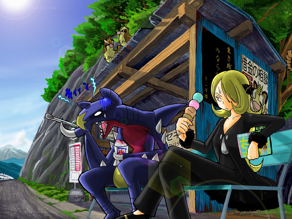 Pokemon characters eating ice cream
