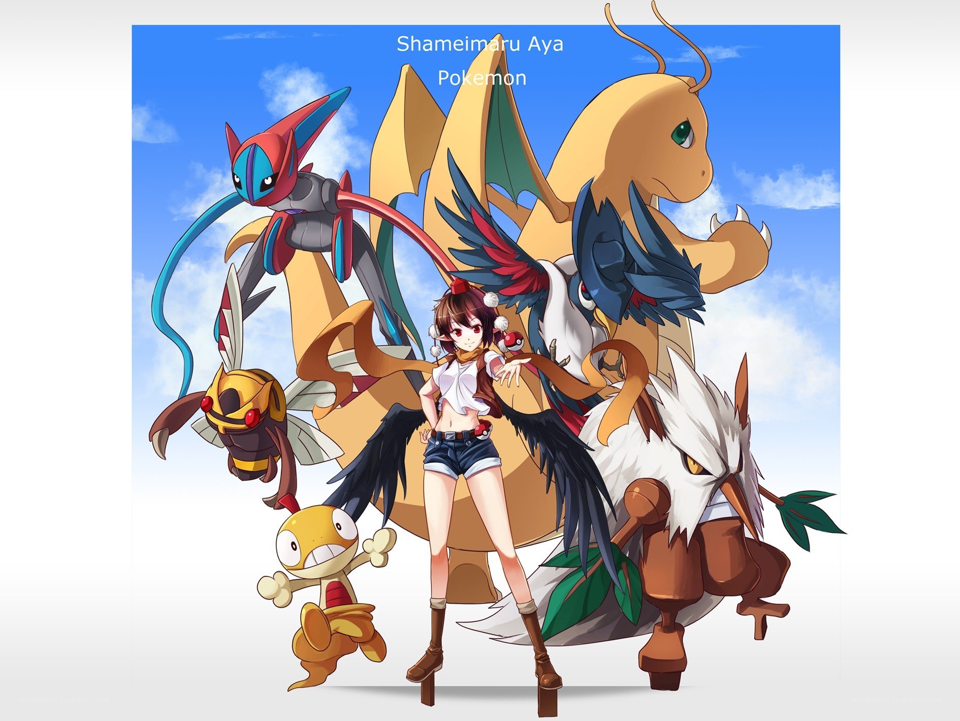 Pokemon characters with a trainer