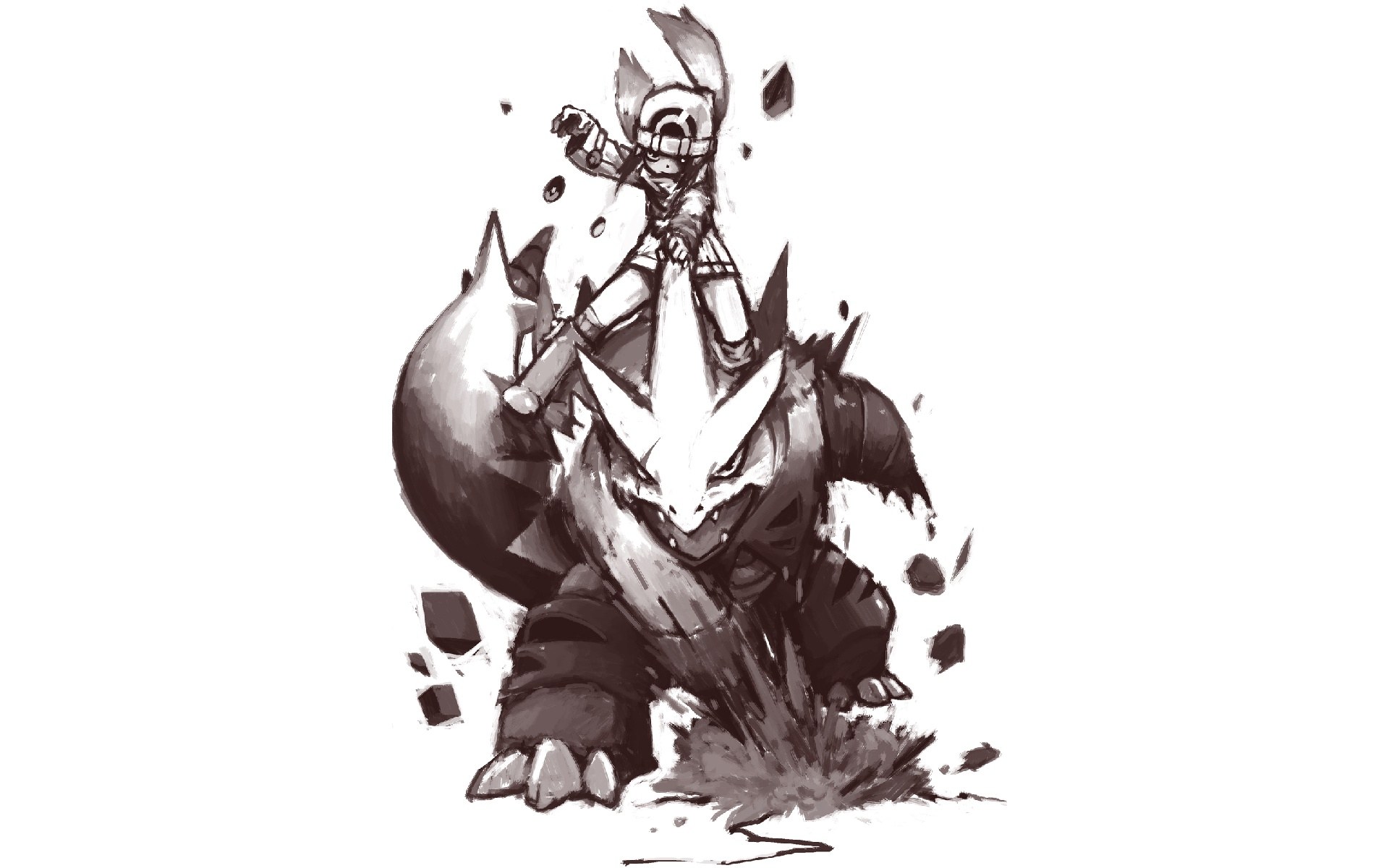 pokemon rider on a powerful beast