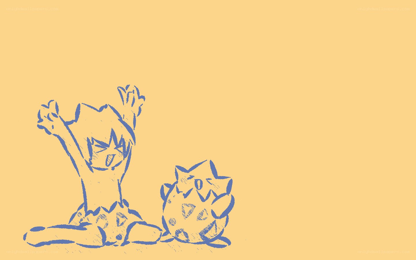 Pokemon sketch on yellow