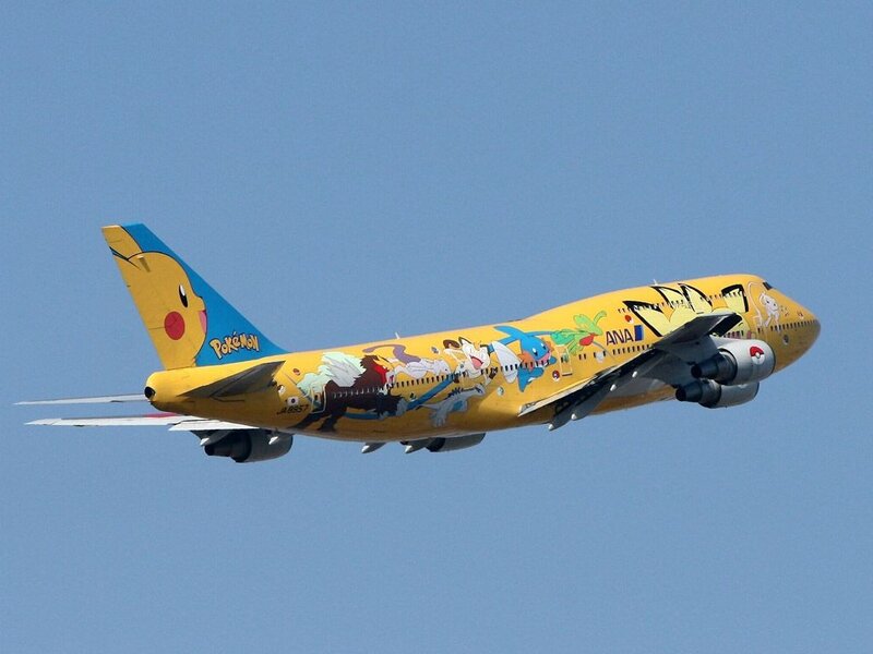 Pokemon-themed Airplane — Yellow