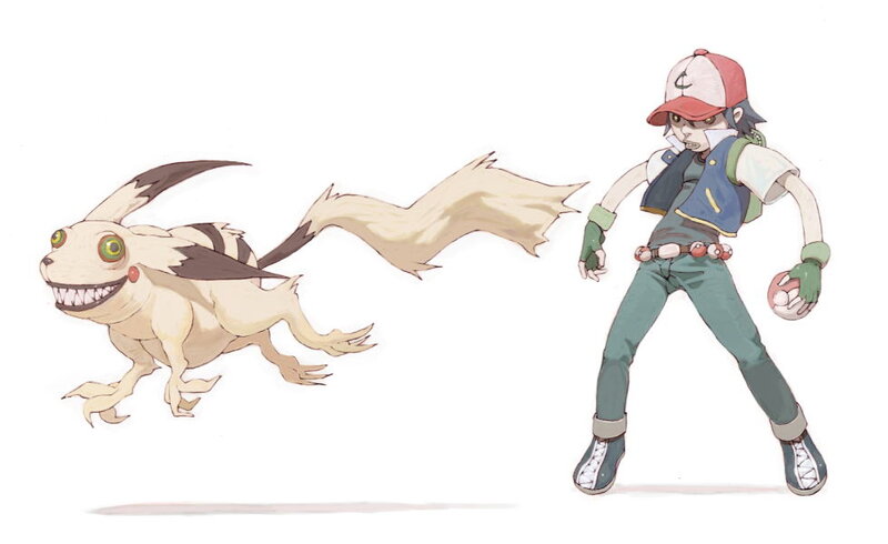 Pokemon trainer with a creature