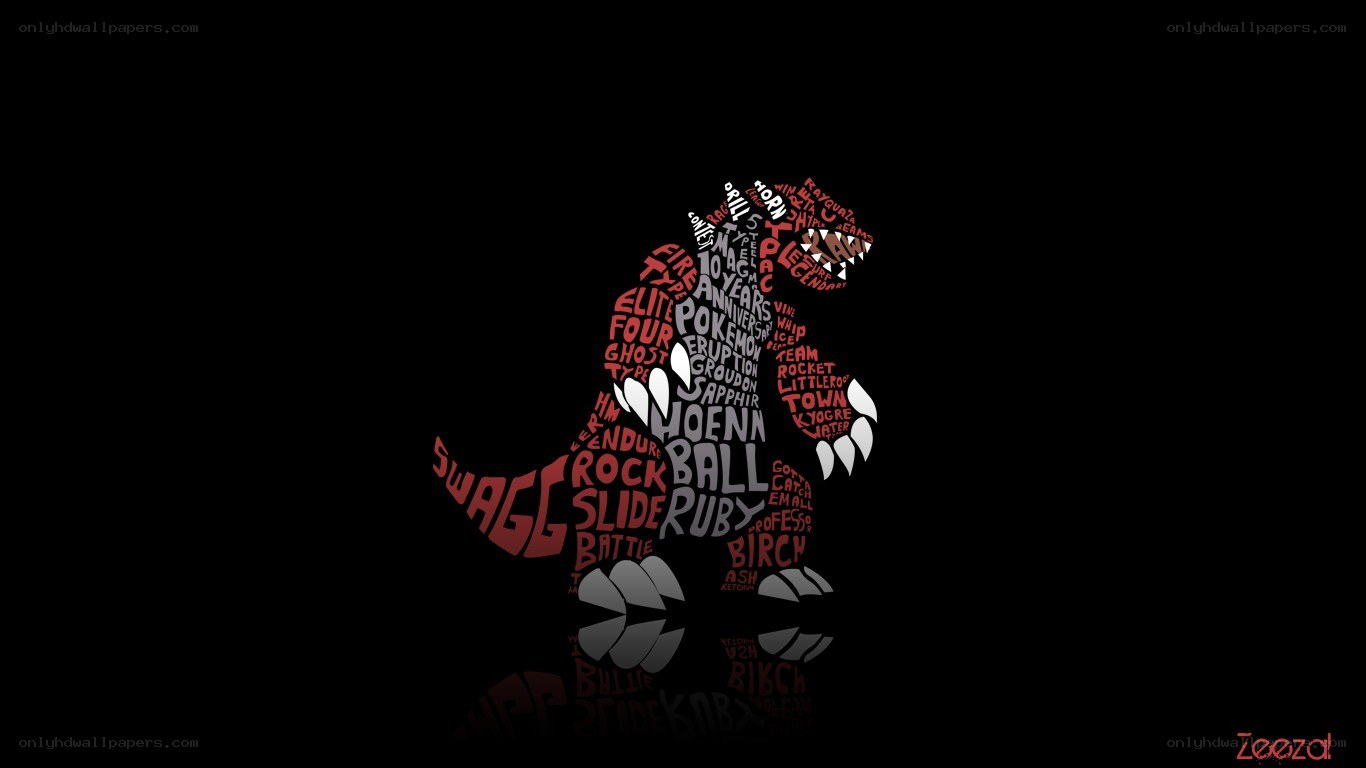 Pokemon word art Godzilla