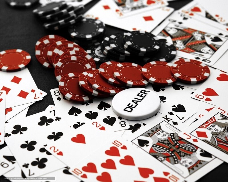 Poker Cards and Chips — Red