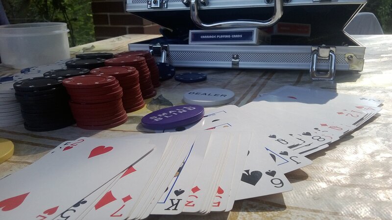 Poker Cards and Chips — White