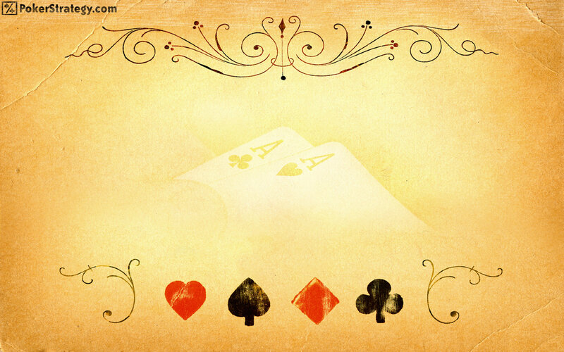 Poker cards on vintage paper