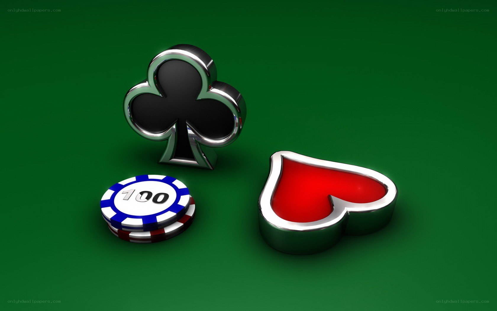 Poker chips and card suits