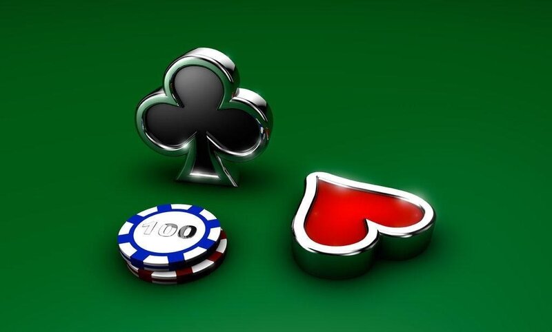 Poker chips and card symbols