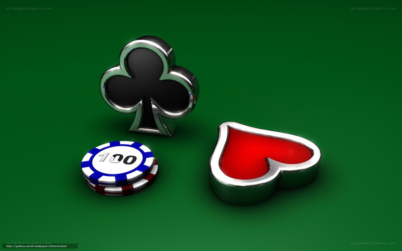 Poker chips and card symbols