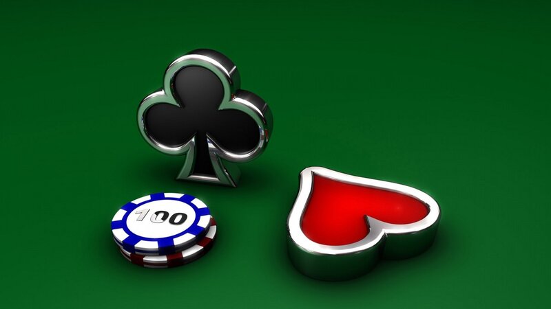 Poker Chips and Cards — Green, Neutral, 3d Render