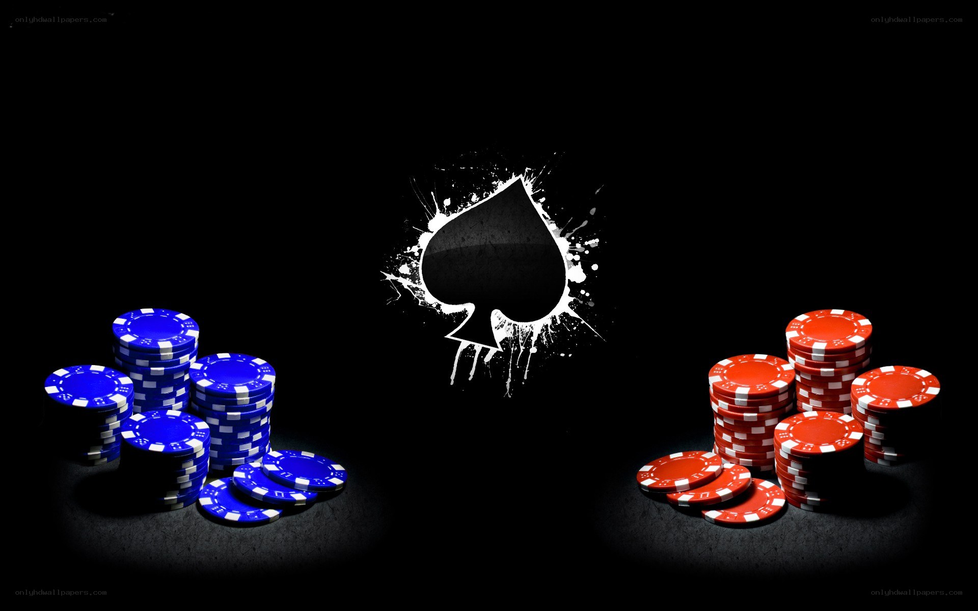 Poker chips and spade symbol