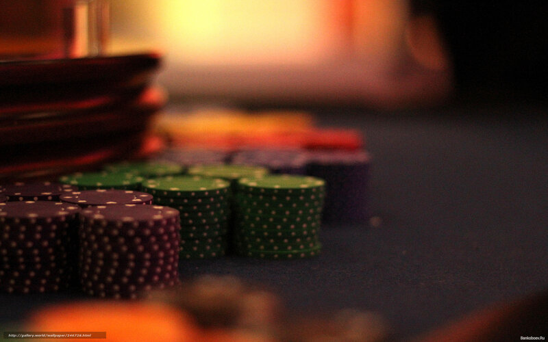 Poker chips on a table