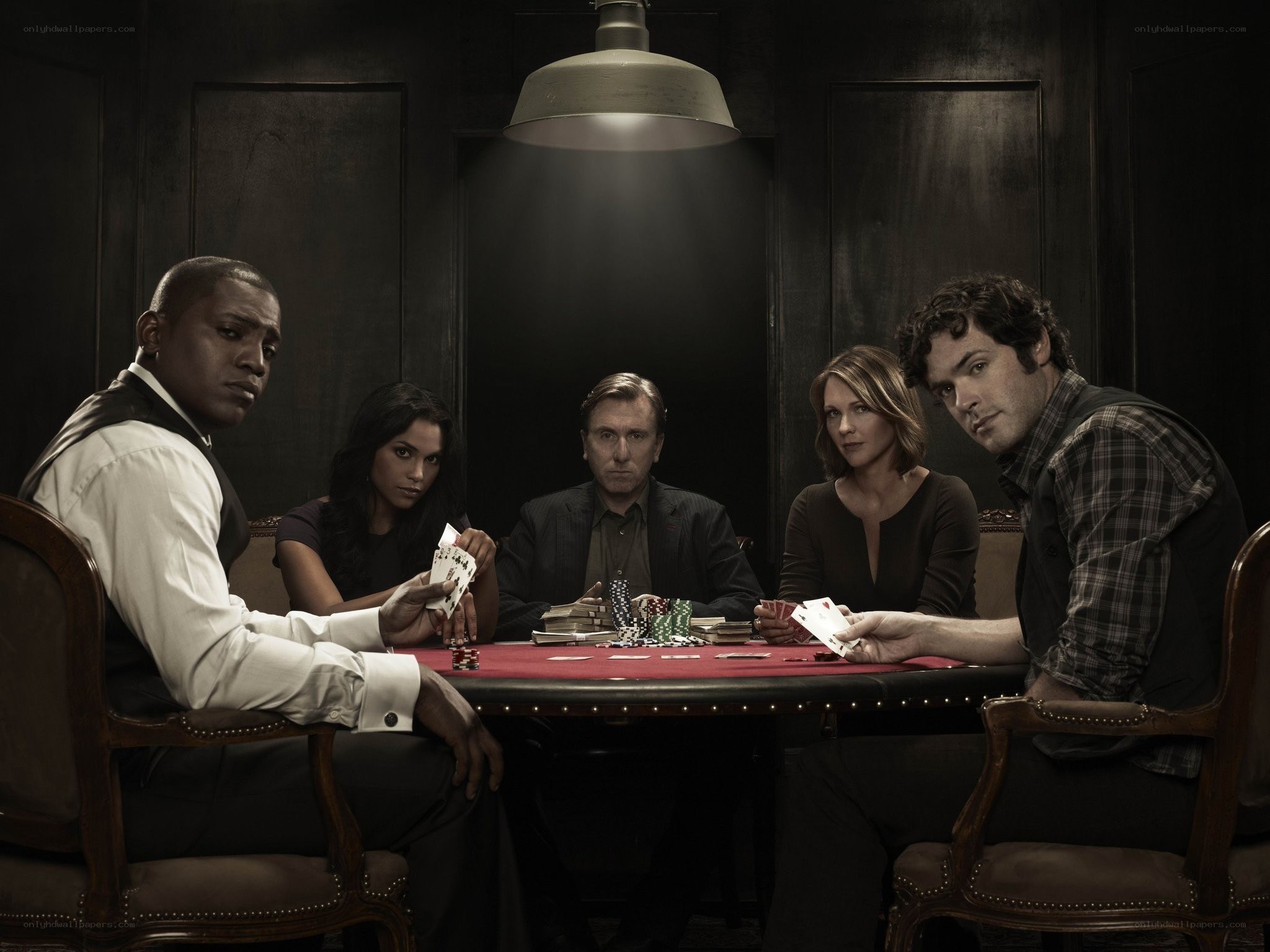 Poker game with five players