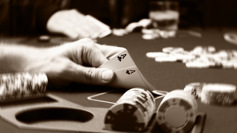 Poker hand with aces