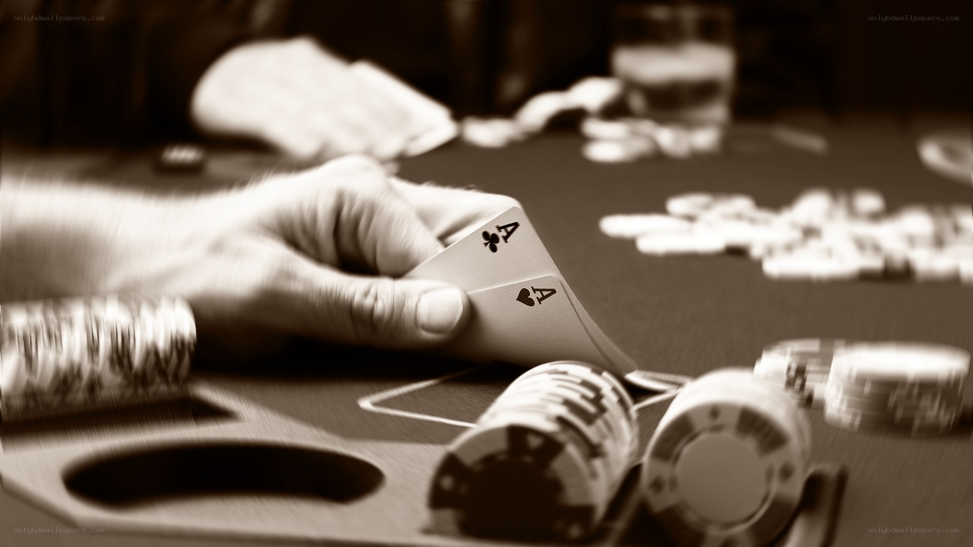 Poker hand with aces