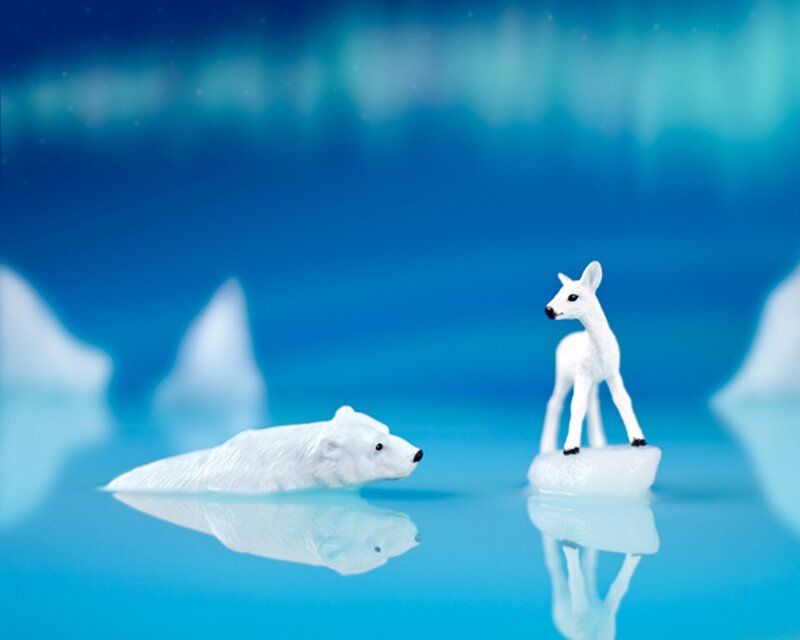 Polar Bear and Deer Figurines
