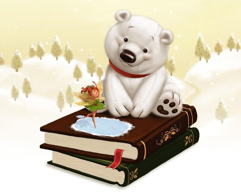 Polar Bear and Fairy — White