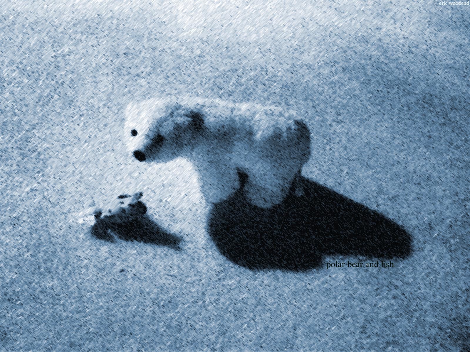 polar bear and fish
