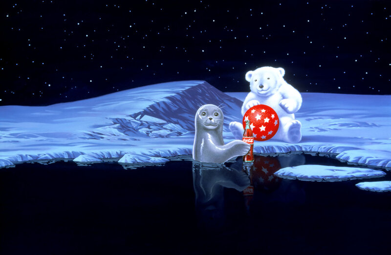 Polar Bear and Seal — Blue