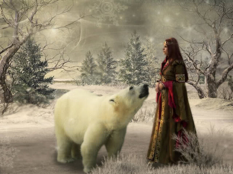 Polar Bear and Woman
