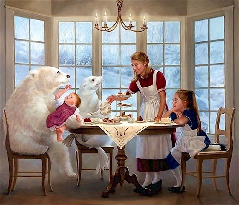 Polar Bear at Tea Table
