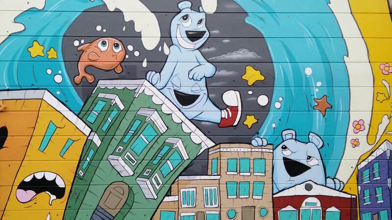 Polar Bear Characters in City