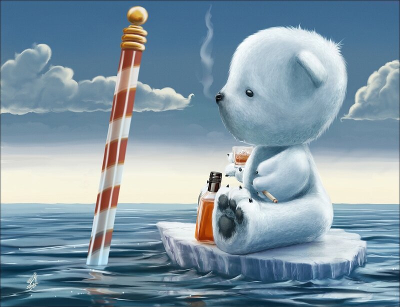 Polar Bear Cub — Blue, Melancholic