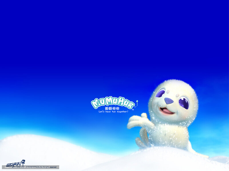 Polar Bear Cub — Blue, Playful