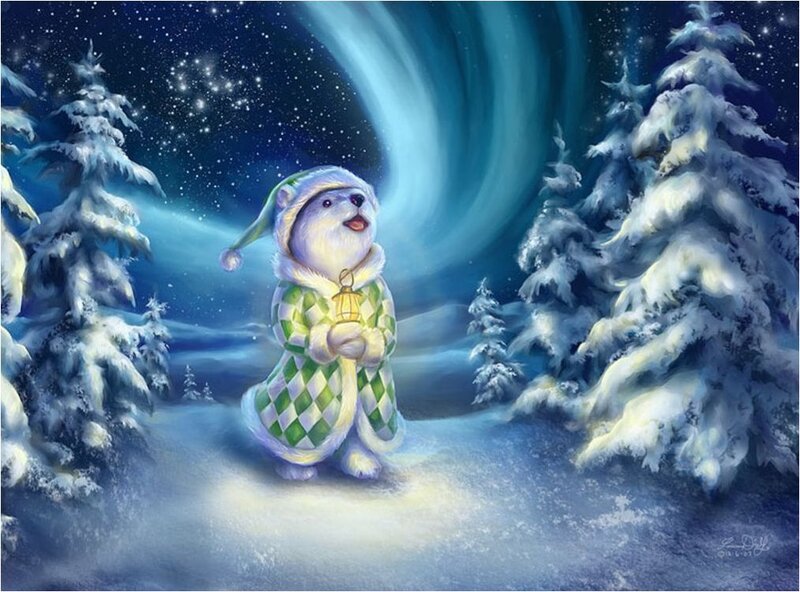 Polar Bear Cub — Blue, Serene