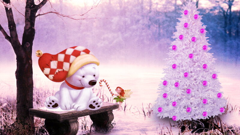 Polar Bear Cub — White, Festive
