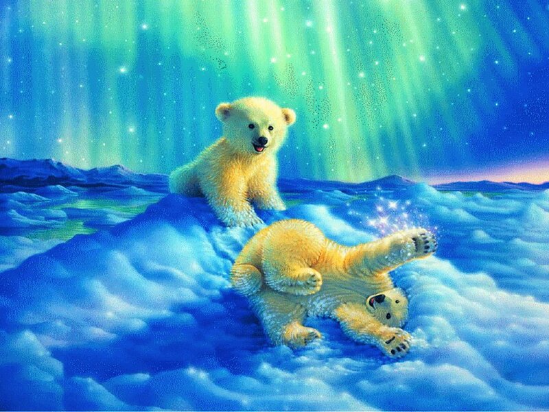 Polar Bear Cubs — Blue