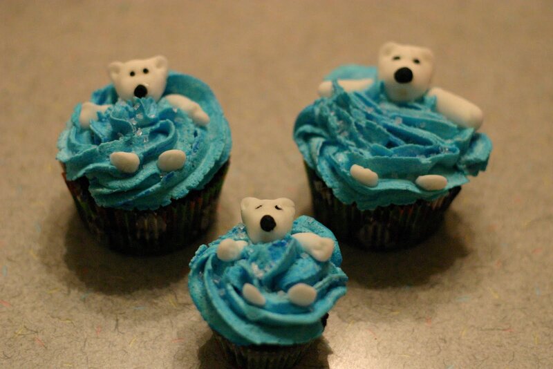Polar Bear Cupcakes — Blue