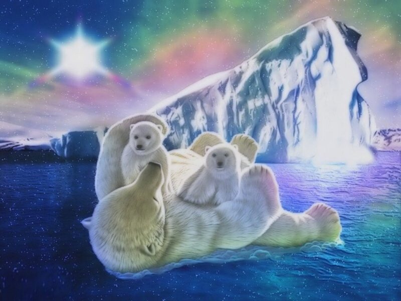 Polar Bear Family — Blue