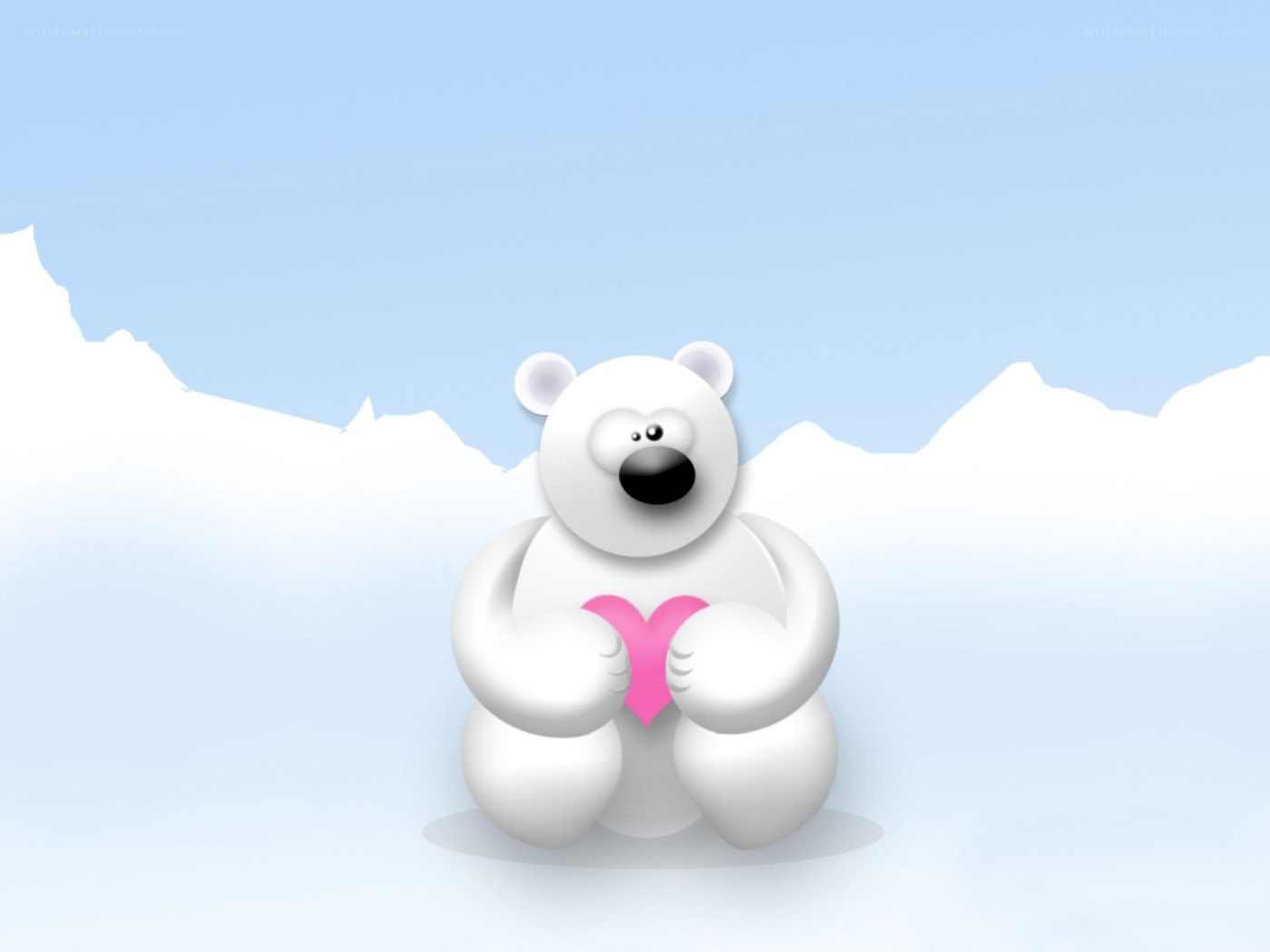 polar bear holding heart