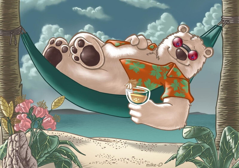 Polar Bear in Hammock — Green