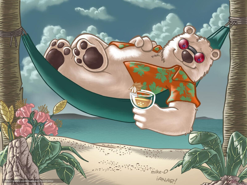 polar bear in hammock