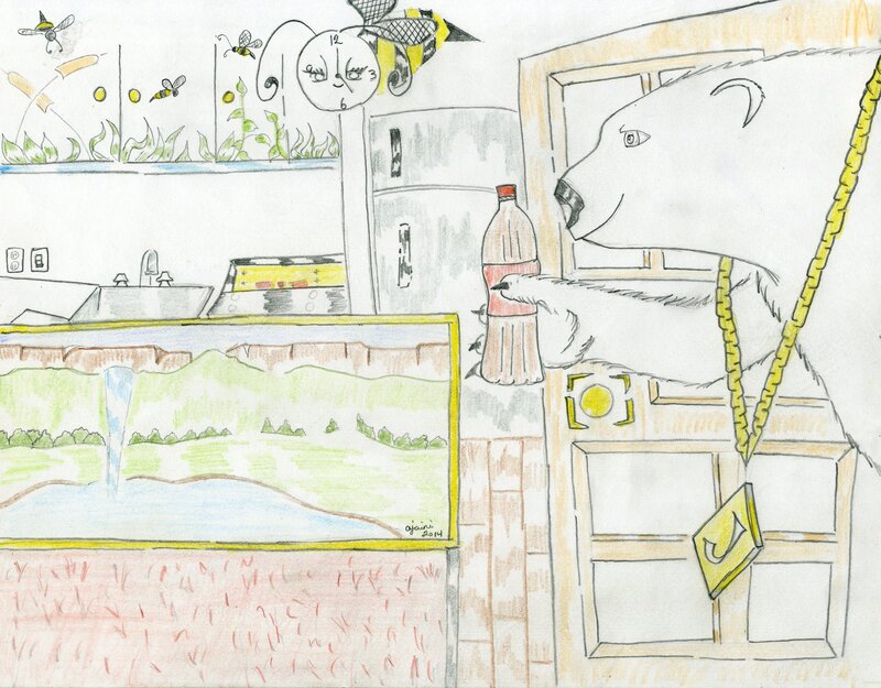 Polar Bear in Kitchen
