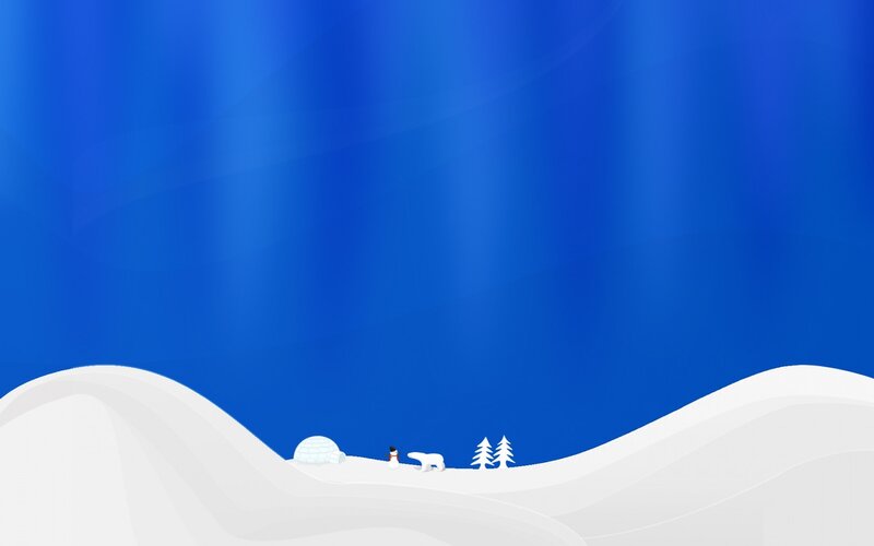 Polar Bear in Snow — Blue, Serene