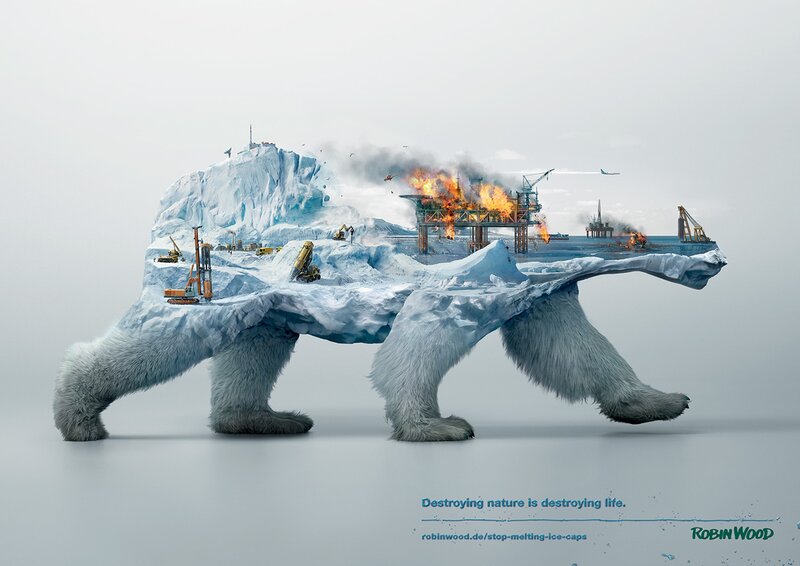 Polar Bear Made of Ice