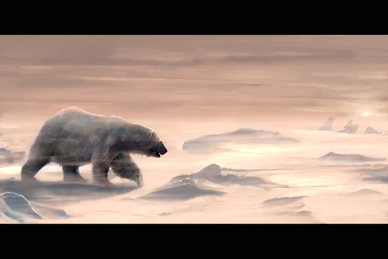 Polar bear on ice