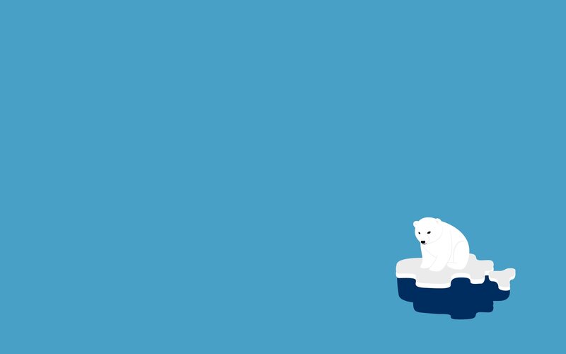 Polar Bear on Ice — Blue, Serene, Vector Art