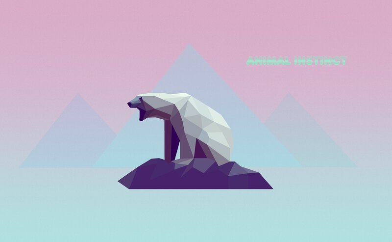 Polar Bear on Ice — Pink